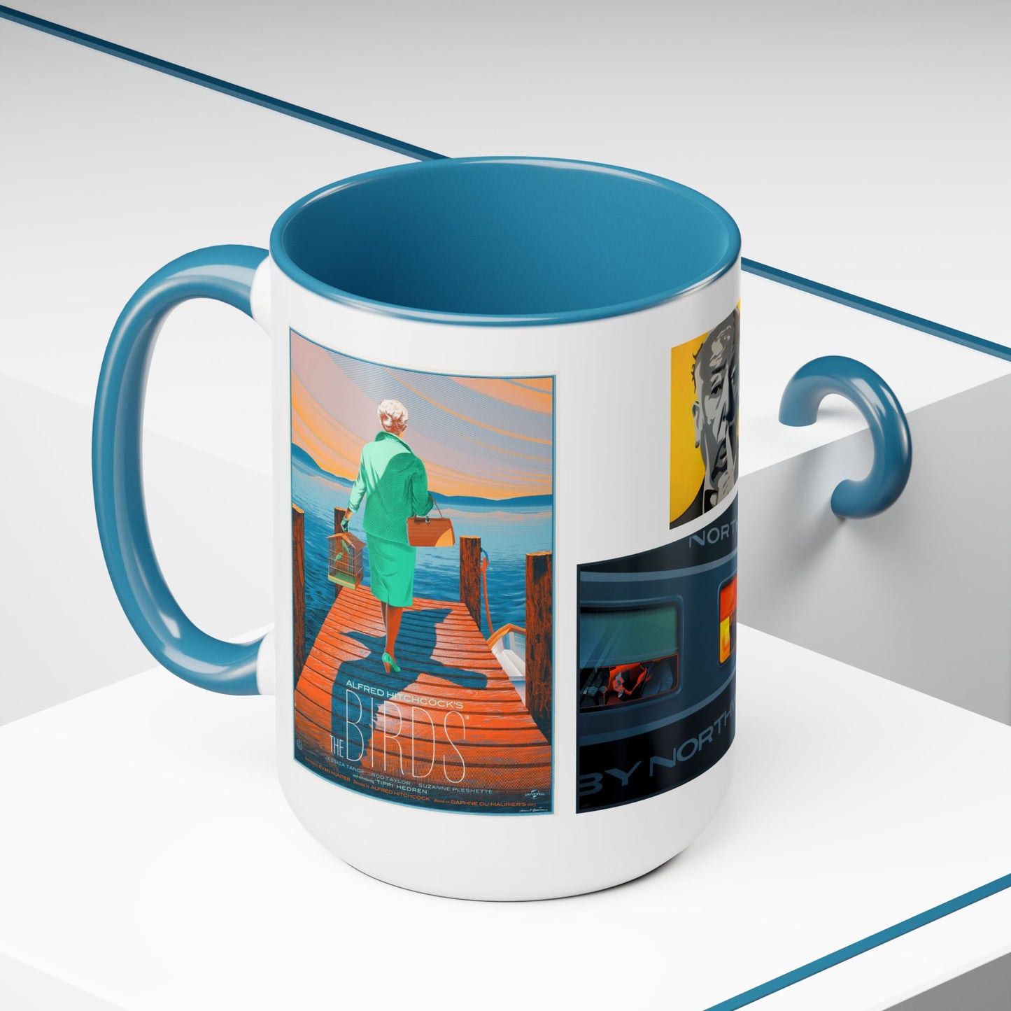 Alfred Hitchcock 3 Graphic Panel Movie Mug