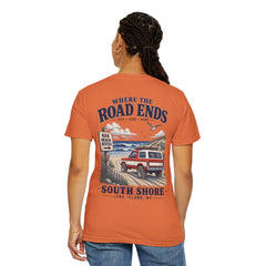 Where the Road Ends Long Island Unisex Garment-Dyed T-shirt
