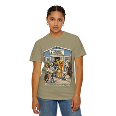 Pitbull Added "Who Let the Dogs Out?" Baldwin Harbor Animal Hospital Cute Vet Clinic T Shirt