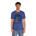 BACK THE BLUE Dad with Glasses, Graphic Unisex Short Sleeve Tee