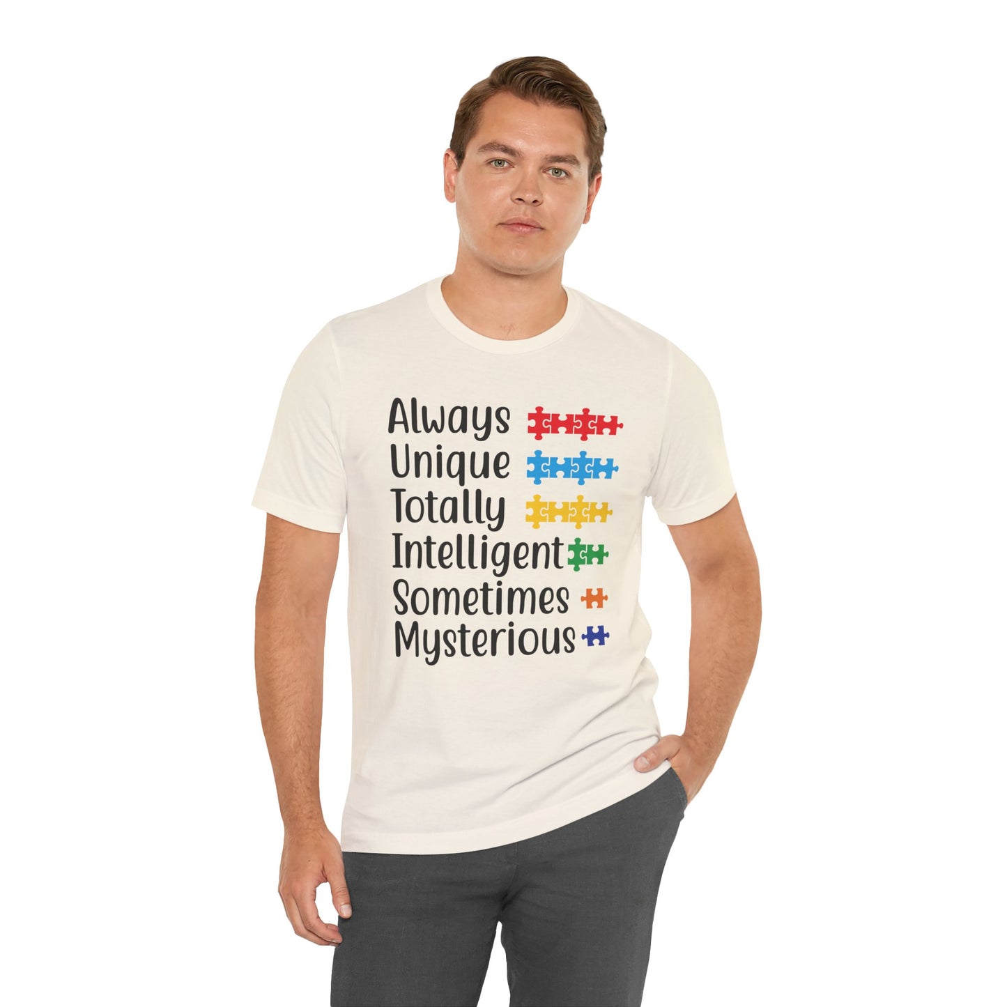 Autism - Always Unique Totally Intelligent Sometimes Mysterious Unisex Softstyle T-Shirt