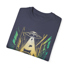 Raccoon UFO Funny Comfort Colors Graphic T-Shirt