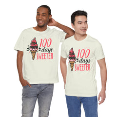 100 Days of School Unisex Tee | Elementary School, Ice Cream, Teacher Apparel