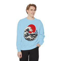 Japanese Wave and Red Sun Comfort Colors Sweatshirt