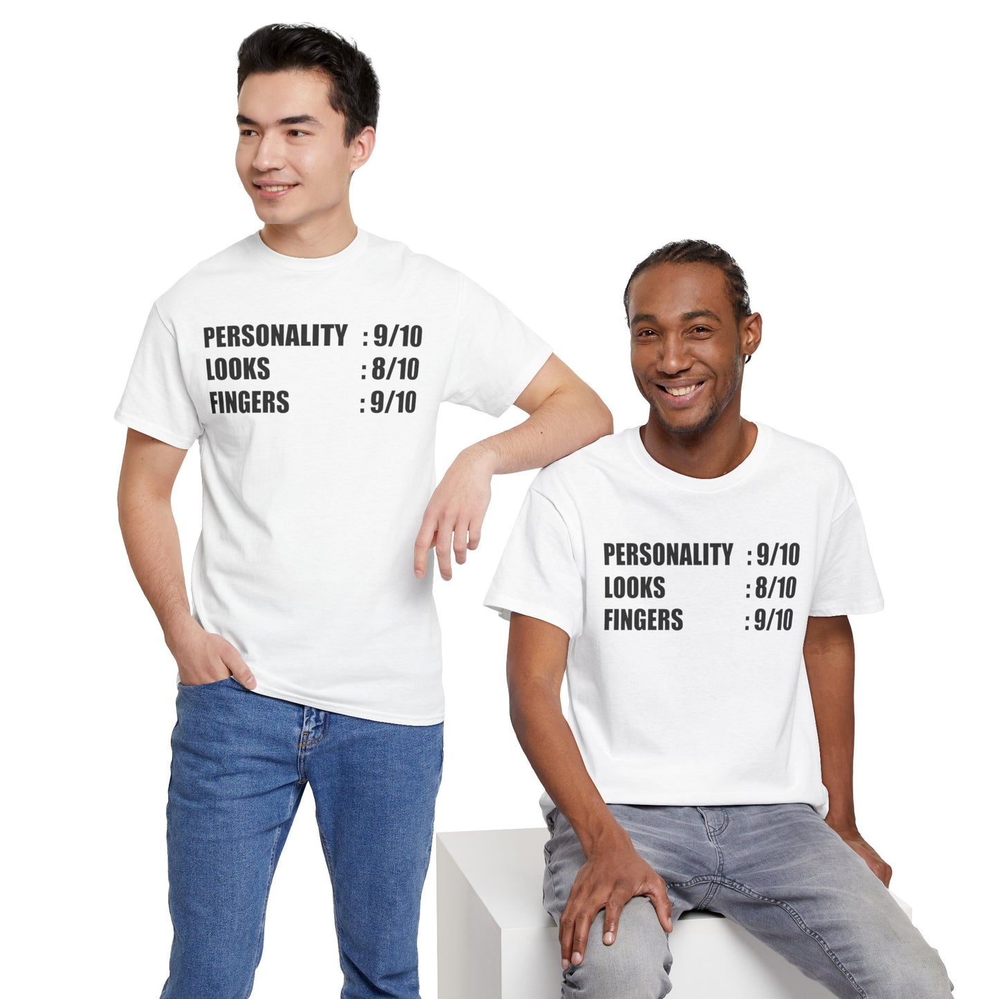 Personality, Looks, Fingers Count - Unisex Heavy Cotton Tee / Prosthetic Humor / One Leg / One Arm / Missing Fingers