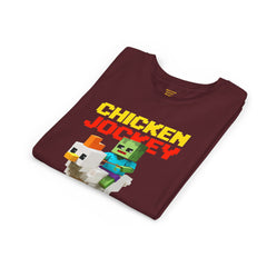 Youth Chicken Jockey Tee - Fun Gamer T-Shirt for Kids