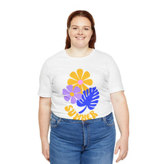 Summer Floral Tee — Retro Flowers & Monstera Design