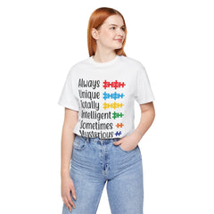 Autism - Always Unique Totally Intelligent Sometimes Mysterious Unisex Softstyle T-Shirt