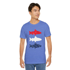 Patriotic Trout T-Shirt — Red White & Blue Fish Tee