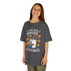 Kids Heavy Cotton™ Tee - "If You Give a Mouse a Cookie" - Fun Cartoon Shirt for Young Readers