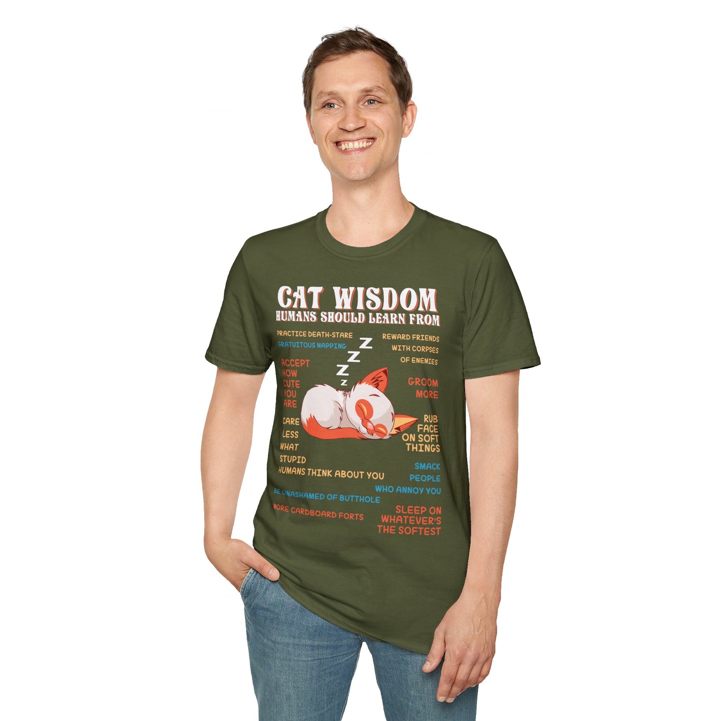 CAT WISDOM Unisex Softstyle Graphic T-Shirt