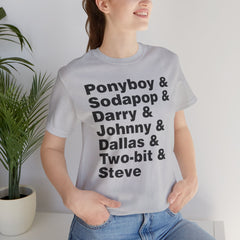 The Outsiders Shirt, Greasers Characters Shirt, Unisex Jersey Short Sleeve Tee