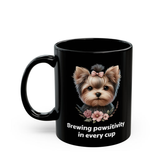 Yorkshire Terrier Black Mug (11oz, 15oz), Brewing Pawsitivity In Every Cup