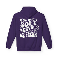 Volleyball Pullover Hoodie - Soft Serve Ice Cream Quote