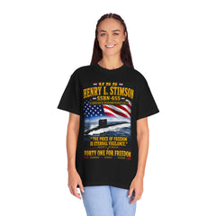 USS Henry L. Stimson SSBN-655 Submarine T-Shirt – 'The Price of Freedom Is Eternal Vigilance' Navy Tribute
