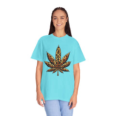 Vintage Leopard Cannabis Leaf T-shirt — Weed Lover Stoner Gift