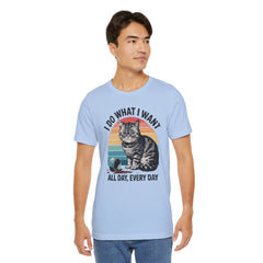 I Do What I Want Cat Quote - Graphic Unisex Jersey Short Sleeve Tee