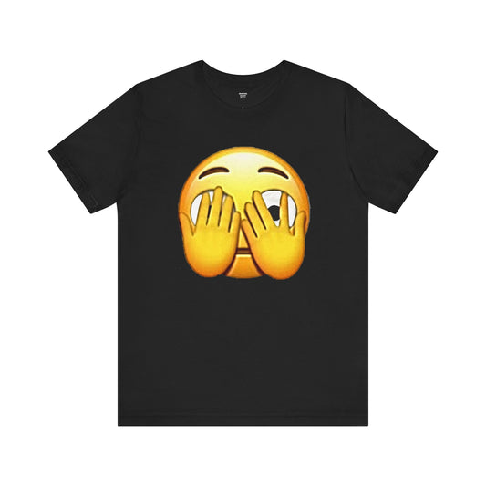 Emoji With Peeking Eye - Graphic Unisex Jersey Short Sleeve Tee