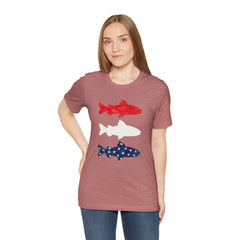Patriotic Trout T-Shirt — Red White & Blue Fish Tee