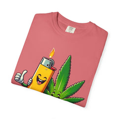 Vintage 'Lighter & Weed' Graphic T-Shirt — Relaxed Stoner/Cannabis Tee
