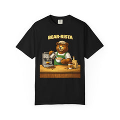 Bear‑Rista Coffee T‑Shirt — Cute Barista Bear Graphic Tee