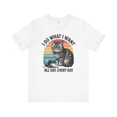 I Do What I Want Cat Quote - Graphic Unisex Jersey Short Sleeve Tee