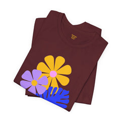 Summer Floral Tee — Retro Flowers & Monstera Design