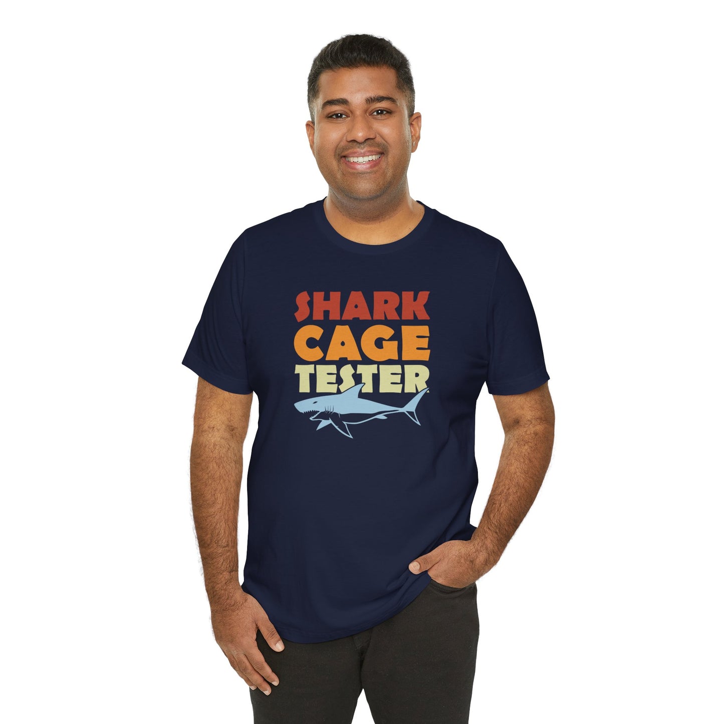 SHARK CAGE TESTER - Graphic Unisex Short Sleeve Tee