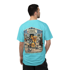 Lauren McGowan Front Logo Back Graphic Baldwin Harbor Animal Hospital "Who Let the Dogs Out?" Tee