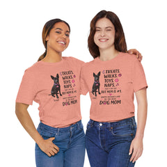 Personalized Your Dog and its name Mother's Day T-Shirt — 'Treats. Walks. Toys. Naps.