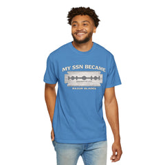My SSN Became Razor Blades Graphic Vintage Submarine Veteran Tee