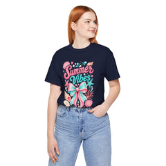 Summer Vibes Tee — Pastel Seashell Bow Beach T-Shirt