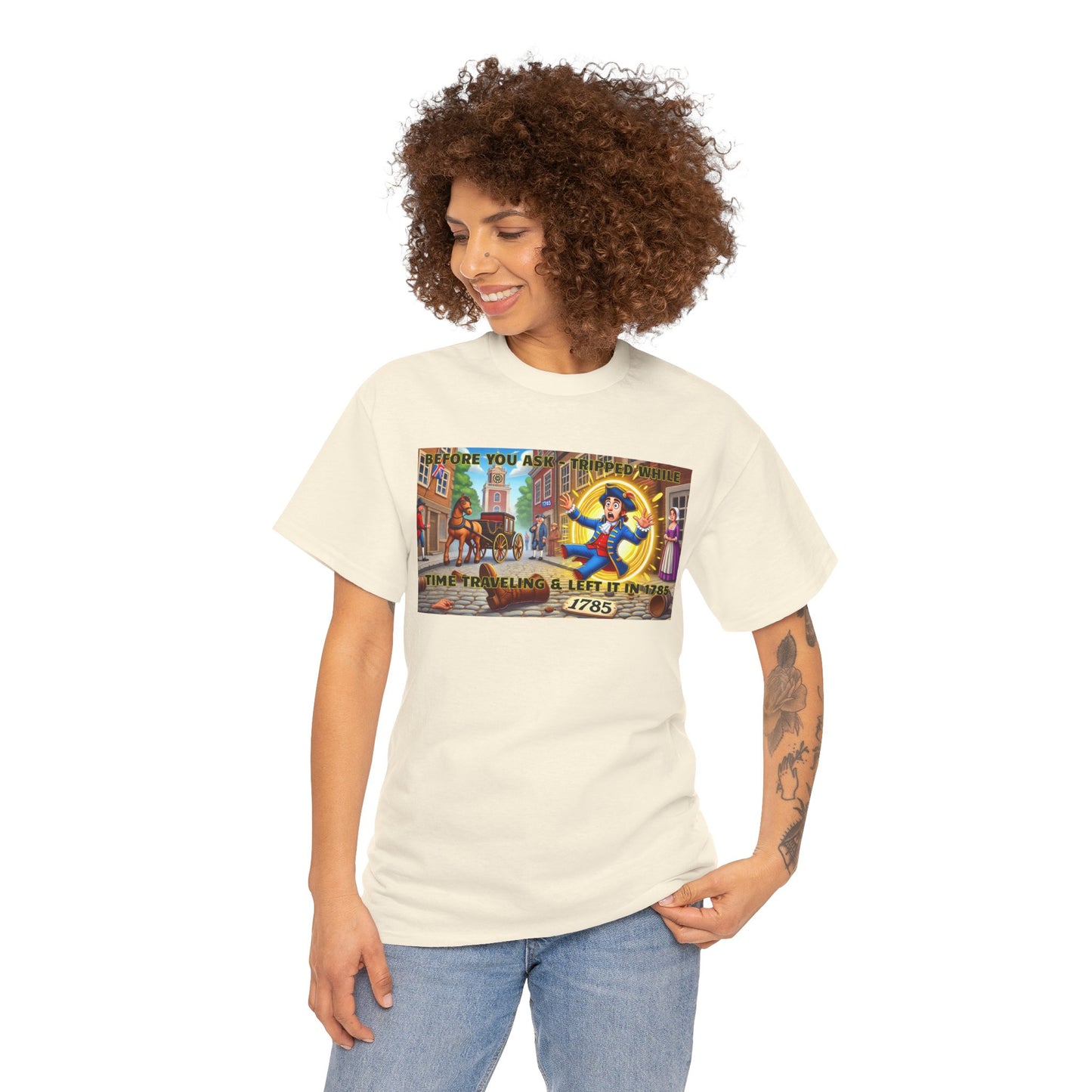 Amputee Funny Time Travel Excuse  - Unisex Heavy Cotton Tee