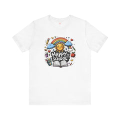 HAPPY 100 DAYS of SCHOOL - Unisex Short Sleeve Tee | Elementary School Holiday, Teacher Apparel, Kids Motivation, Days Checked Off, 100 Days