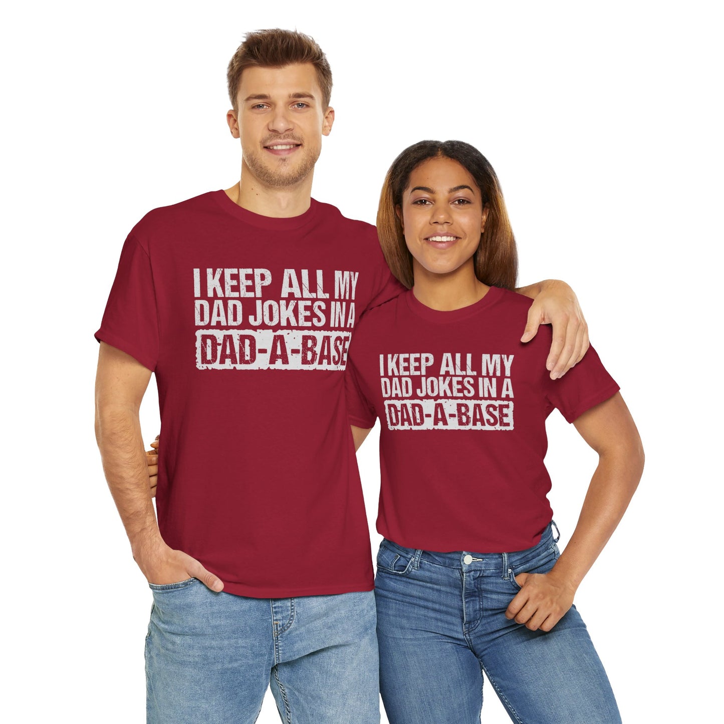 Dads Jokes Only  Dad A Base, Unisex Heavy Cotton Tee