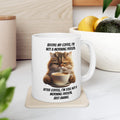 Grumpy Cat Drinking Coffee Ceramic Mug, 11oz, 15 oz