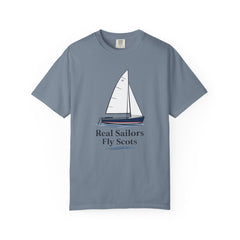 Hempstead Bay Sailing Club Graphic T-Shirt — "Real Sailors Fly Scots" Nautical Tee