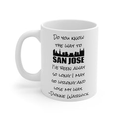 Dionne Warwick mug, San Jose mug, retro music gift, vintage song mug, pop culture mug, singer fan gift, Dionne Warwick fan, classic song