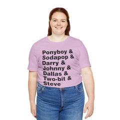 The Outsiders Shirt, Greasers Characters Shirt, Unisex Jersey Short Sleeve Tee