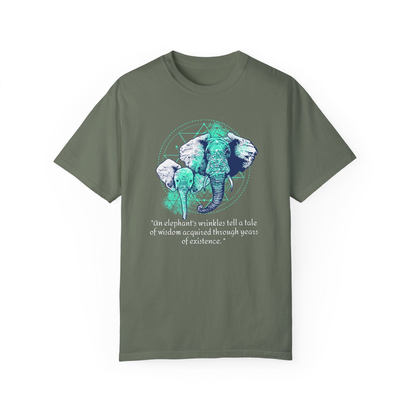 Elephant Portrait of Wrinkles - Unisex Garment-Dyed T-shirt