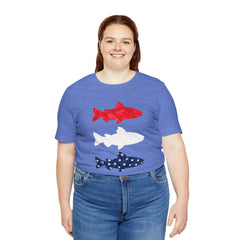 Patriotic Trout T-Shirt — Red White & Blue Fish Tee