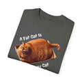 A Fat Cat Is A Happy Cat - Graphic Unisex Garment-Dyed T-shirt