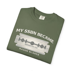 My SSBN Became Razor Blades Graphic Vintage Submarine Veteran Tee