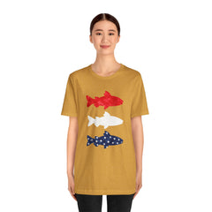 Patriotic Trout T-Shirt — Red White & Blue Fish Tee