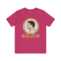 Graphic Tee - Funny Caucasians Satire Head Shot Unisex Jersey Short Sleeve Tee