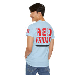 SUBMARINER RED Friday T Shirt with Fouled Anchor, American Flag, FBM / Boomer Silhouette. Remember Everyone Deployed, Dolphins