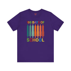 100 DAYS OF SCHOOL - Unisex Jersey Short Sleeve Tee | Elementary School Holiday, Gift For Her, Gift For Him, Teacher Shirt, Classroom Shirt