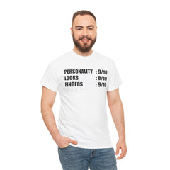 Personality, Looks, Fingers Count - Unisex Heavy Cotton Tee / Prosthetic Humor / One Leg / One Arm / Missing Fingers