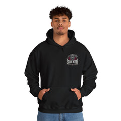 Scare Actor Front Logo back Image Unisex Heavy Blend™ Pullover Hooded Sweatshirt