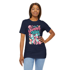 Summer Vibes Tee — Pastel Seashell Bow Beach T-Shirt